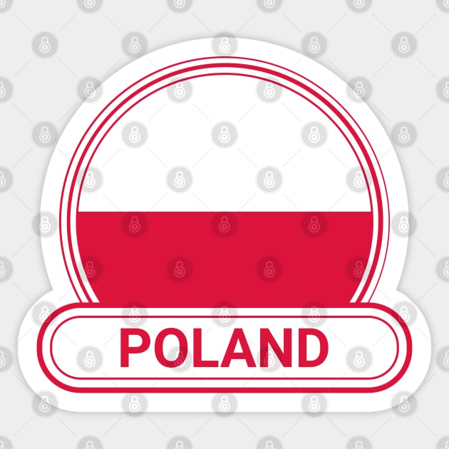 Poland Country Badge - Poland Flag Sticker by Yesteeyear